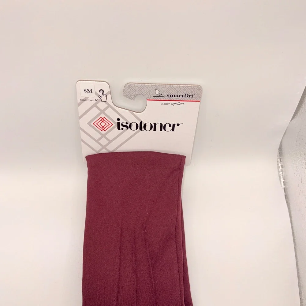 Isotoner Womens Burgundy smartTouch smartDri Water Repellent Gloves SM